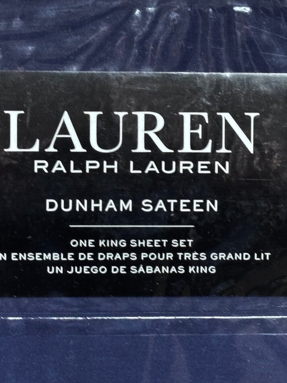 Ralph Lauren King Size Dunham Sateen Cotton Sheet Set CADET BLUE (NAVY) - Picture 4 of 6